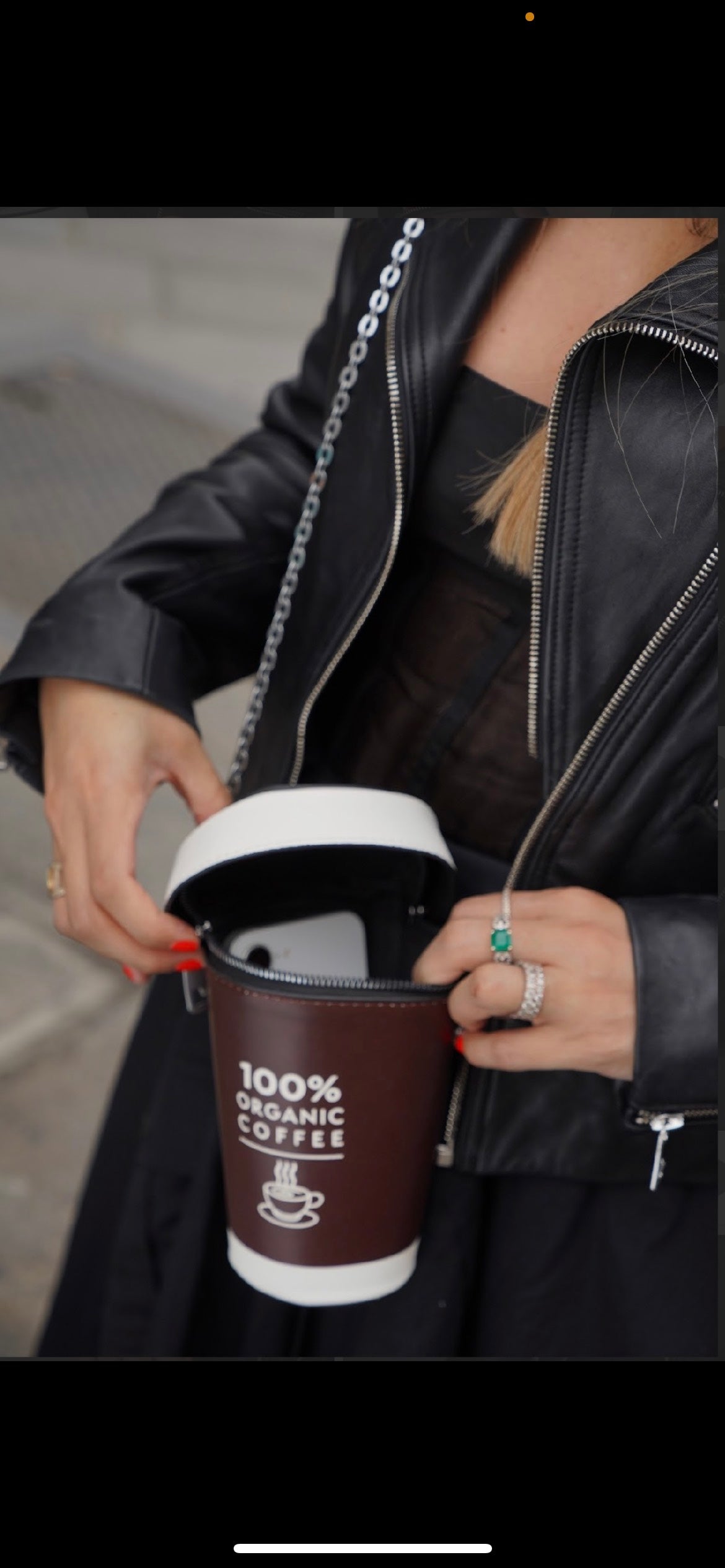 Organic Coffee Cup Crossbody Bag - Brown