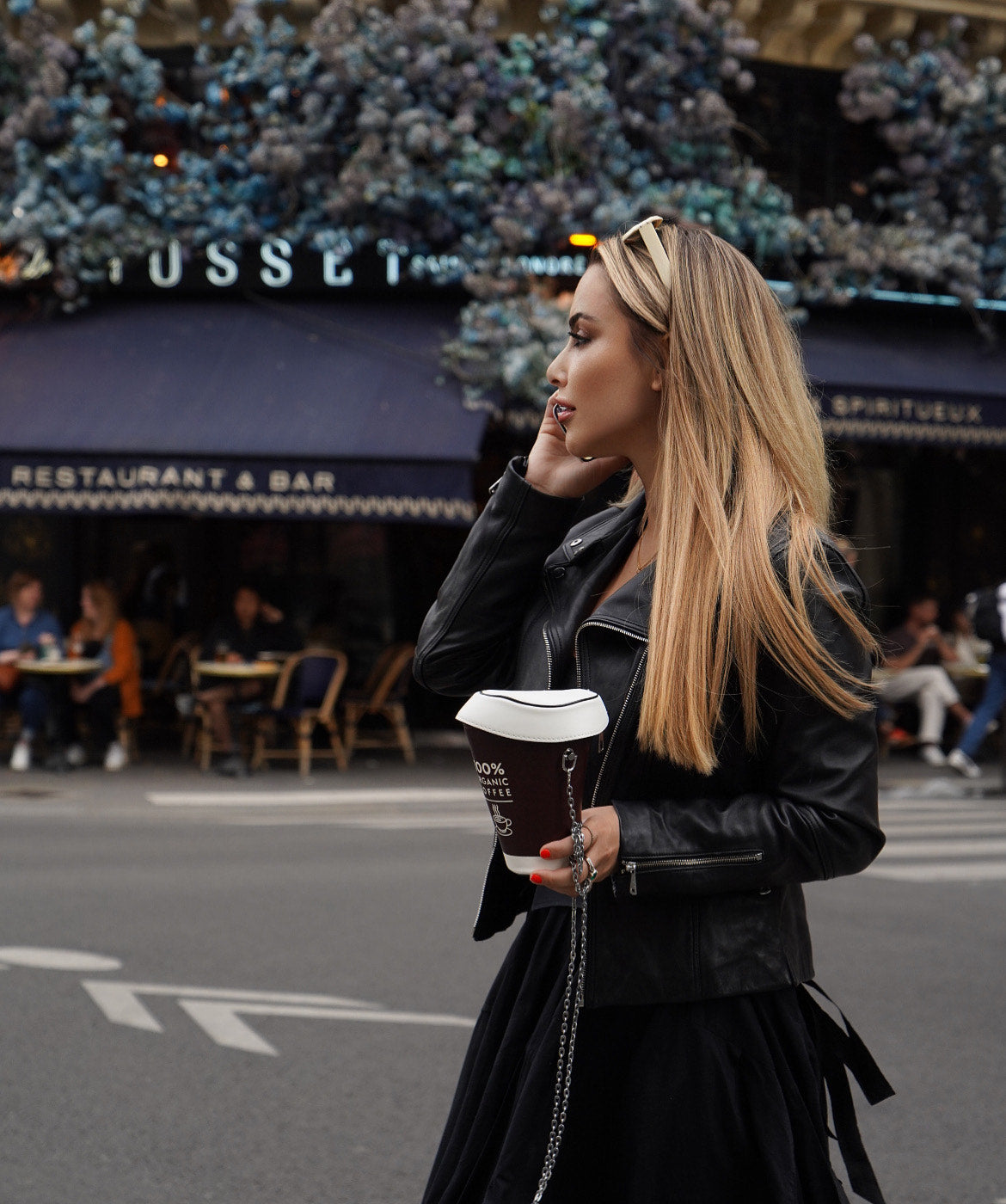 Organic Coffee Cup Crossbody Bag - Brown